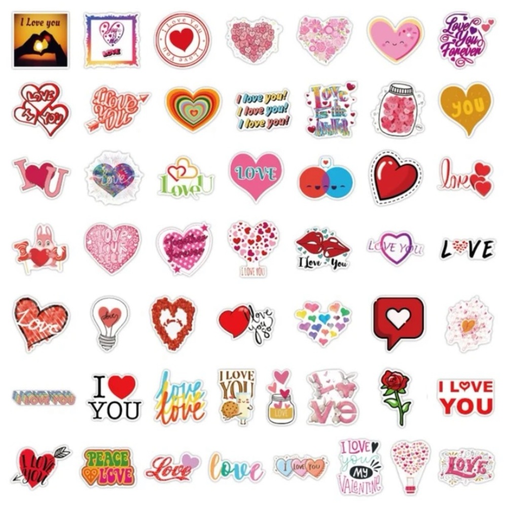 Valentine Love 50 Piece Vinyl Sticker Set - Picture 3 of 6